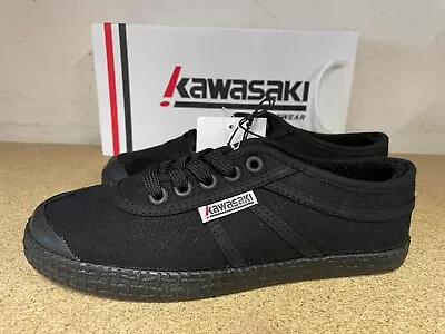 Kawasaki Teddy Canvas Women's Shoes Black Low-Top Sneakers EU36 | UK3 | US5 • £39.99