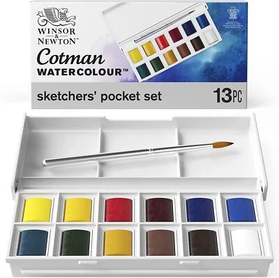 £14.11 • Buy Winsor & Newton, Cotman Watercolour, 'Sketchers' Pocket Set' , 12 X Half Pans