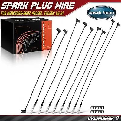 9Pcs Spark Plug Wire Set For Mercedes-Benz W126 420SEL 560SEC 560SEL 1986-1991 • $46.49