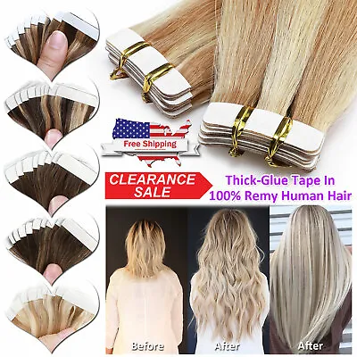 CLEARANCE 200g 80pcs Tape In Real Remy Human Hair Extensions Skin Weft FULL HEAD • $22.20