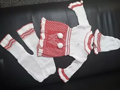 £7.99 • Buy Child/Baby Knitted  3 Piece Set Dress  Hat