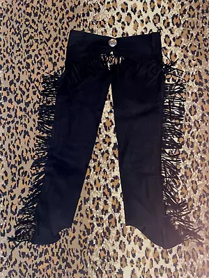 Youth Large Equi-grip Luxury  Synthetic Black Western Fringe Chaps 31-37  • $70