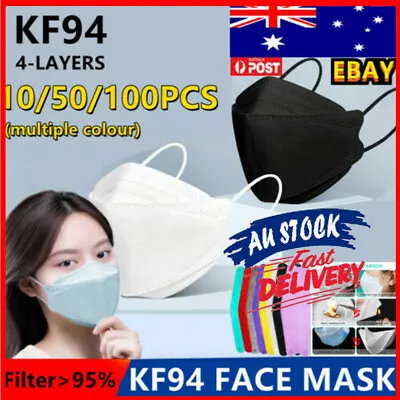 50/100x KF94 N95 KN95 Mask Disposable Particulate Respirator Face Masks 5 Layer • $10.98