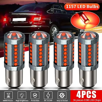 4x 1157 LED Tail Stop Brake Turn Signal Light Bulbs 2057 2357 BAY15D Bright Red • $11.98
