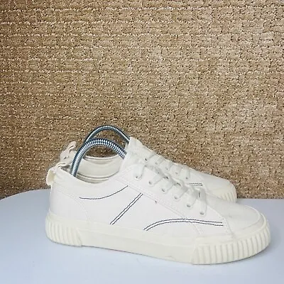 Zara Sneakers Women’s Canvas Low Cream Lace Up Casual Comfort Size 7.5 EU 38 • $24.84