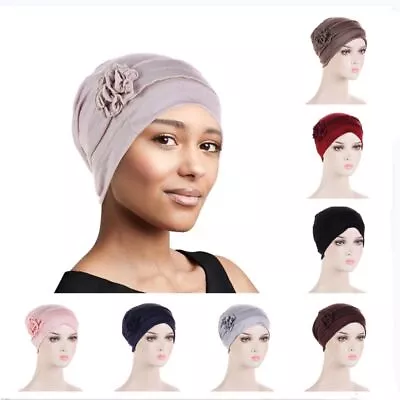 Scarf Cap Headwrap Headwear Turban Hats Women  Hijab Cancer Chemo Beanies Cap • £4.82