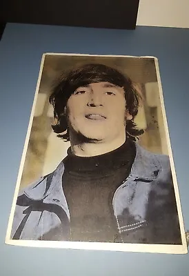  John Lennon Beatles Vtg Mini Poster  Store Display  Cool Mid 60s Image  • $21.79