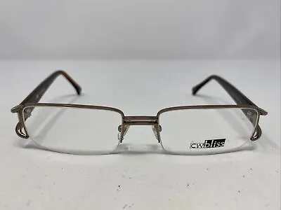 CW Bliss Lowdown BR 53-18-135 Brown Metal Half Rim Eyeglasses Frame /M89 • $43