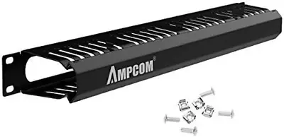 AMPCOM 1U Cable Management Horizontal Mount 19 Inch Server Rack With Mounting Sc • $26.91
