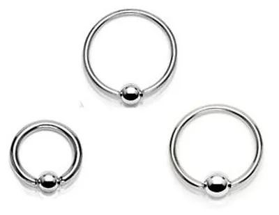 BCR Beaded Captive Rings LIP TRAGUS NOSE BELLY NIPPLE EAR RING 1mm 1.2mm 1.6mm • £1.75