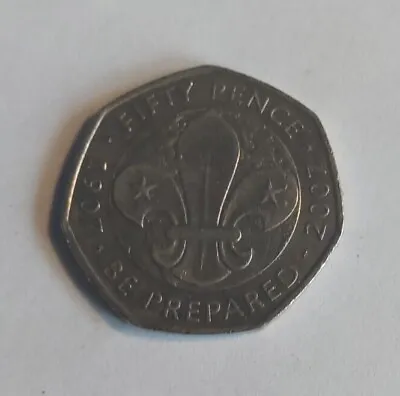 2007 BE PREPARED 50p COIN BY KERRY JONES CIRCULATED. • £2