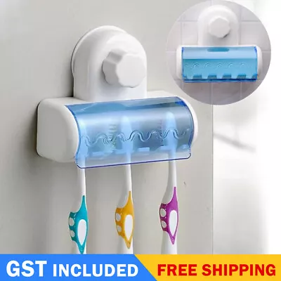 Toothbrush Holder Wall Mount Stand Tooth Brush Holder Hooks Suction Cup Bathroom • $12.61