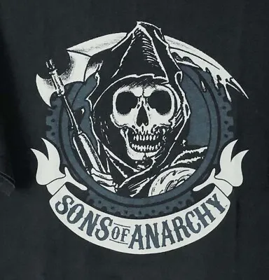 Sons Of Anarchy XL T-shirt  Black Road Gear Grim Reaper Skull Graphic Biker Tee • $9
