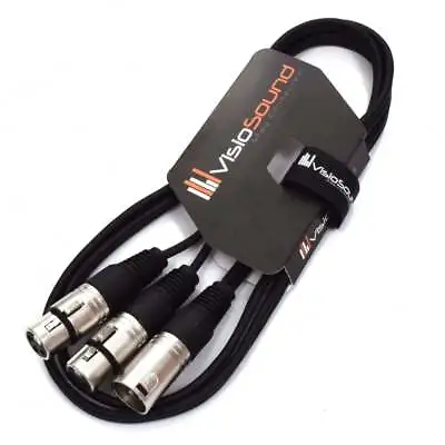 1 X Male XLR To 2 X Female XLR Microphone Splitter Lead / Combiner Mic Cable • £11.49