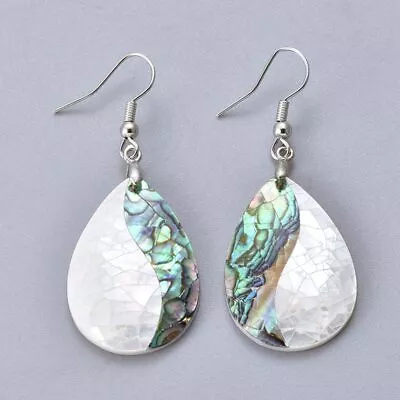 Abalone Shell Ice Drop Earrings - Teardrop Style • £12.99