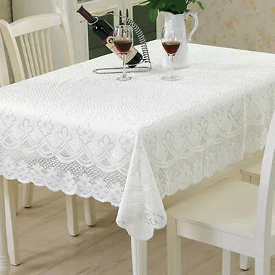 $20.69 • Buy 140x200cm Vintage Embroidered Lace Tablecloth Dining Table Cover Wedding Decor
