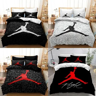 Single/Double/Queen/King/Super King Soft Basketball Quilt/Duvet Cover Set-Jordan • $38.99