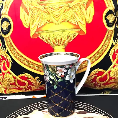 VERSACE MUG GREEK KEY LOVE PRESTIGE HOME GIFT  IDEA 5  TALL Rosenthal Christmas • $199