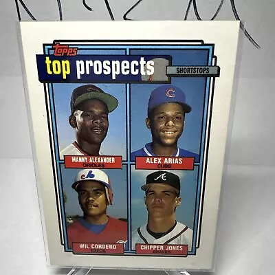 1992 Topps - Top Prospects Gold #551 Chipper Jones Wil Cordero Alex Arias (RC) • $5