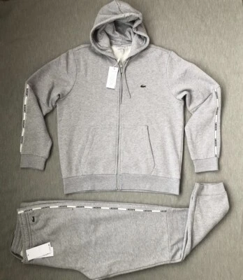 £114 • Buy Lacoste Men Full Zip Hooded Tracksuit Size XL French 6 Pit To Pit 24 Inches