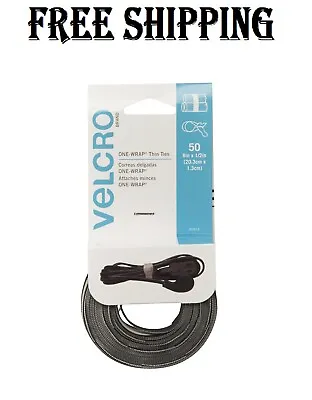 Cable Ties Velcro 50 Pc Reusable 8 X1/2  Wire Office Organization Bundle Straps • $9.79