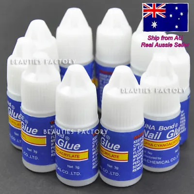 $10.99 • Buy 10 X 3gram Nail Glue Acrylic UV Gel False Nails Art Tips 20