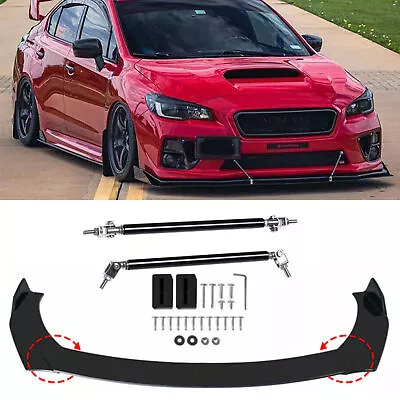 Front Bumper Lip Splitter Spoiler Body Kit + Strut Rods For Subaru WRX / STI 2 • $38.89