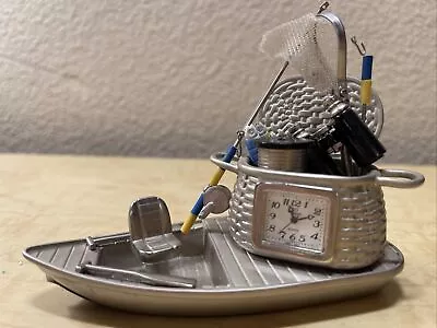 Heavy Metal Fishing Boat Table Weight Clock Detailed Fisherman Moveable Items • $19.90
