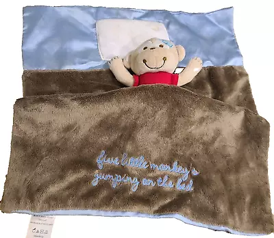 B Amici Baby Security Blanket Lovey Five 5 Little Monkeys Jumping On The Bed • $17