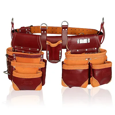 Trutuch Leather Carpenter Tool Belt | 18 Pockets | Framers Tool Belt | Handyman • $84.99