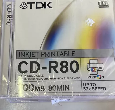 Verbatim Recordable Blank CD-R 5 Pk Slim Case / TDK CD-R New Sealed • $18