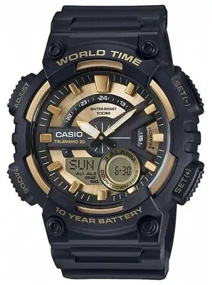 Casio AEQ-110BW-9AV Mens Black 100M World Time Digital/ Analog Sports Watch New • $97.50