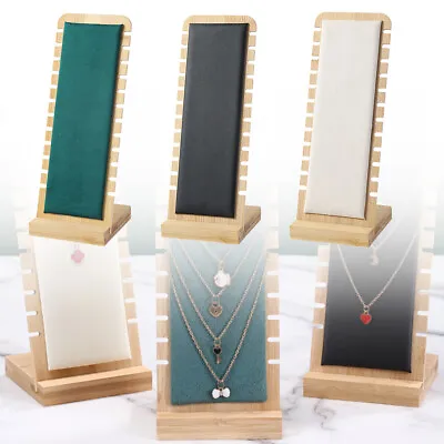 Bamboo Jewelry Display Rack Storage Necklace Pendant Organizer  Display Rack • $12.99