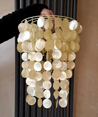 Vintage LARGE Capiz Shell Chandelier Pendent • £39.99