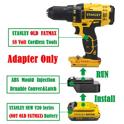 1x Adapter For NEW Stanley V20 Batteries To OLD 18v FATMAX Type Cordless Tools • $32.99