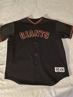 VINTAGE San Francisco Giants Men Jersey XL Black Logo Majestic 90s USA • $50