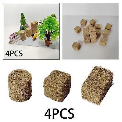 4Pcs Mini Hay Bales Miniature Scenery Micro Landscape Simulated Haystack For • $7.38