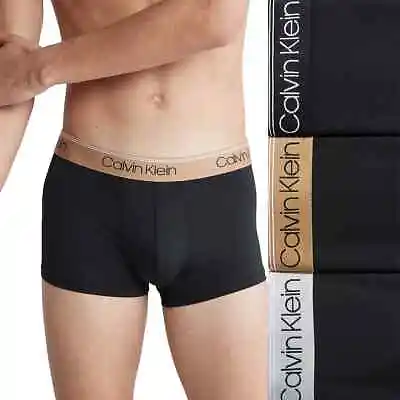 Men’s Calvin Klein 3-Pack Microfiber Stretch Low-Rise Trunks/Black • $29.93