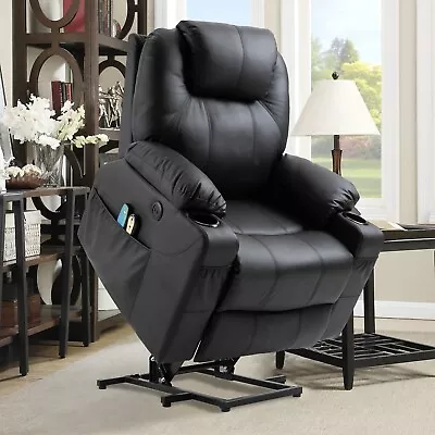 Power Lift Recliner Electric Chair For Elderly W/ Massage Heat Remotes USB Ports • $9.99