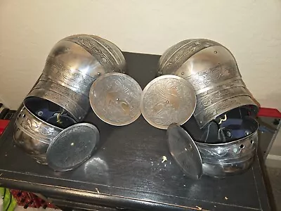 ARMSTREET Stainless Steel Pauldrons And Elbow Cops ARMOR Medieval SCA LARP • $445
