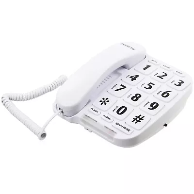 Benross Big Button White Wall Mountable Corded Phone Telephone With Loud Speaker • £18.95