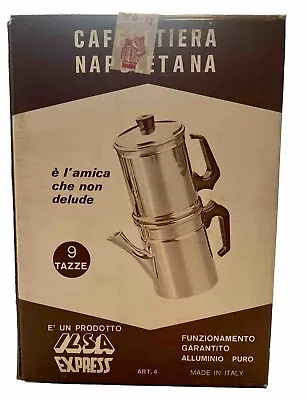 ILSA Express Napoletana 9 Tazze (cup) Coffee Pot Aluminum Italian Vintage Rare • $19.99