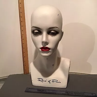 Rene Of Paris  Vintage  Mannequin Head Pouty Lips Very White Finish As Is • $20