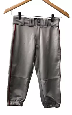 Easton Rival+ Knicker Youth Piped Baseball Pant Gray Youth Medium With Pocket • $18.74