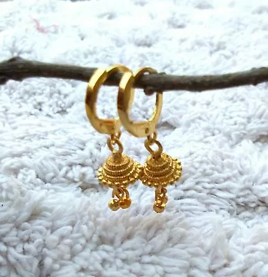 Small Jhumki Indian Traditional 18K GoldPlated Stud Earrings Women Gift Jewelry • $23.57