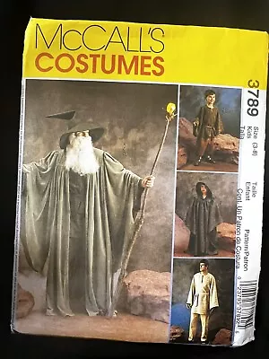 McCall’s Pattern 3789 LOTR Wizard Costume Kid’s Sizes 3-8 New Uncut • $10