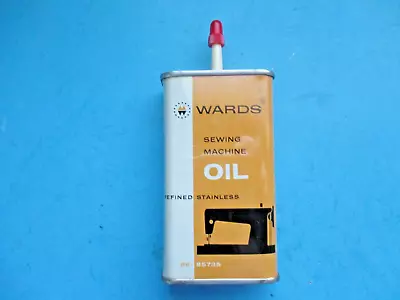 Vintage Wards 4oz Sewing Machine Tin Oil Can Almost Full • $13.50