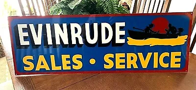 36” Vintage Hand Painted Evinrude Boat Parts Service Shop Sign Fishing Gas Oil • $125