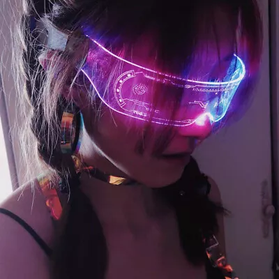 $13.99 • Buy Luminous Glasses LED Light Up Visor Eyeglasses For Costume Neon DJ New Year AUS