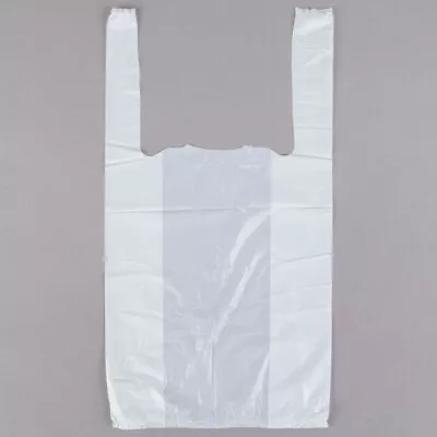 Bags 1/10  Small  8 X 4 X 15  White T-Shirt Plastic Grocery Shopping Bags 0.55 M • $7.19